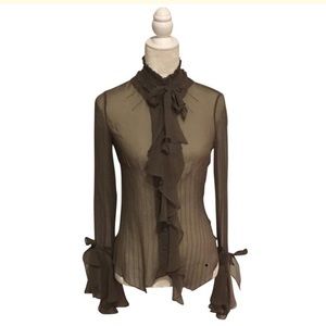 Yigal Azrouel Sheer Blouse Size Small